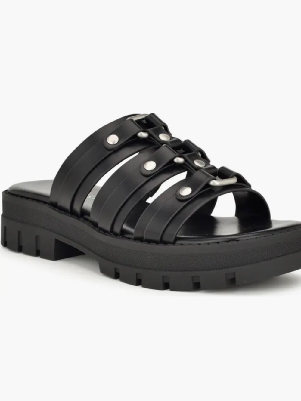 New Nine West Cazz Fisherman Platform Slide Sandals -Edgy Streetwear Grunge Y2K